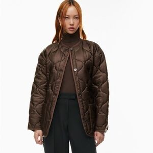 Aritzia Evergreen Quilted Brown Jacket - Size Medium